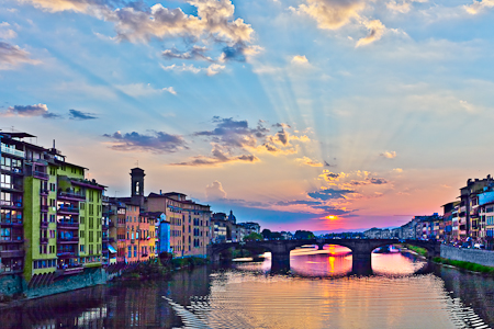 Sunset view from Ponte Vecchio, Florence  20110522-_MG_8724-Edit